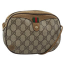 GUCCI GG Supreme Shoulder Bag PVC Leather Beige Gold Auth BA13958-1