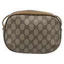 GUCCI GG Supreme Shoulder Bag PVC Leather Beige Gold Auth BA13958-3