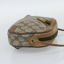GUCCI GG Supreme Shoulder Bag PVC Leather Beige Gold Auth BA13958-4