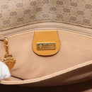 GUCCI Micro GG Shoulder Bag PVC Leather Beige Gold Auth BA13960-20