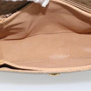 GUCCI Micro GG Shoulder Bag PVC Leather Beige Gold Auth BA13960-10