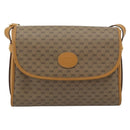 GUCCI Micro GG Shoulder Bag PVC Leather Beige Gold Auth BA13960-2