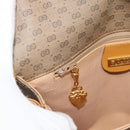GUCCI Micro GG Shoulder Bag PVC Leather Beige Gold Auth BA13960-24
