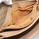 GUCCI Micro GG Shoulder Bag PVC Leather Beige Gold Auth BA13960-11