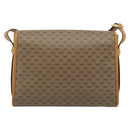 GUCCI Micro GG Shoulder Bag PVC Leather Beige Gold Auth BA13960-2