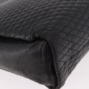 BALLY Chain Tote Bag Leather Black Gold Auth BA13962-15