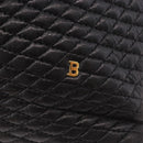 BALLY Chain Tote Bag Leather Black Gold Auth BA13962-17
