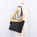 BALLY Chain Tote Bag Leather Black Gold Auth BA13962-26