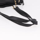 BALLY Chain Tote Bag Leather Black Gold Auth BA13962-7