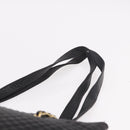 BALLY Chain Tote Bag Leather Black Gold Auth BA13962-8
