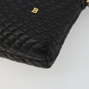 BALLY Chain Shoulder Bag Leather Black Gold Auth BA13963A-9