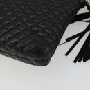 BALLY Chain Shoulder Bag Leather Black Gold Auth BA13963A-15