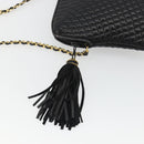 BALLY Chain Shoulder Bag Leather Black Gold Auth BA13963A-10