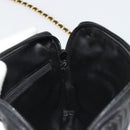 BALLY Chain Shoulder Bag Leather Black Gold Auth BA13963A-18