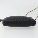 BALLY Chain Shoulder Bag Leather Black Gold Auth BA13963A-5