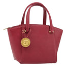 VALENTINO Hand Bag Leather Red Gold Auth BA13964-1