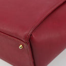 VALENTINO Hand Bag Leather Red Gold Auth BA13964-9