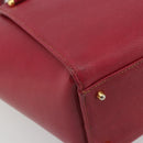 VALENTINO Hand Bag Leather Red Gold Auth BA13964-14