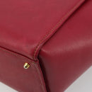 VALENTINO Hand Bag Leather Red Gold Auth BA13964-15