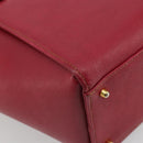 VALENTINO Hand Bag Leather Red Gold Auth BA13964-16