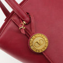 VALENTINO Hand Bag Leather Red Gold Auth BA13964-17