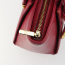 VALENTINO Hand Bag Leather Red Gold Auth BA13964-10