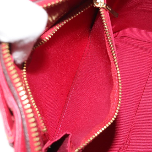 VALENTINO Hand Bag Leather Red Gold Auth BA13964