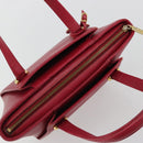 VALENTINO Hand Bag Leather Red Gold Auth BA13964-6