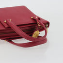 VALENTINO Hand Bag Leather Red Gold Auth BA13964-7