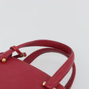VALENTINO Hand Bag Leather Red Gold Auth BA13964-8