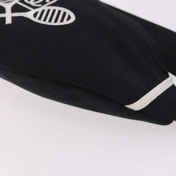 CHANEL Chanel Sports Waist bag Canvas Black White CC Auth BA13965