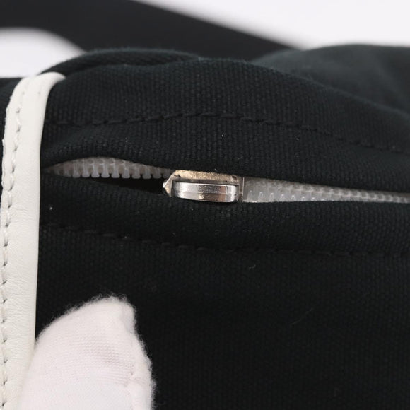 CHANEL Chanel Sports Waist bag Canvas Black White CC Auth BA13965