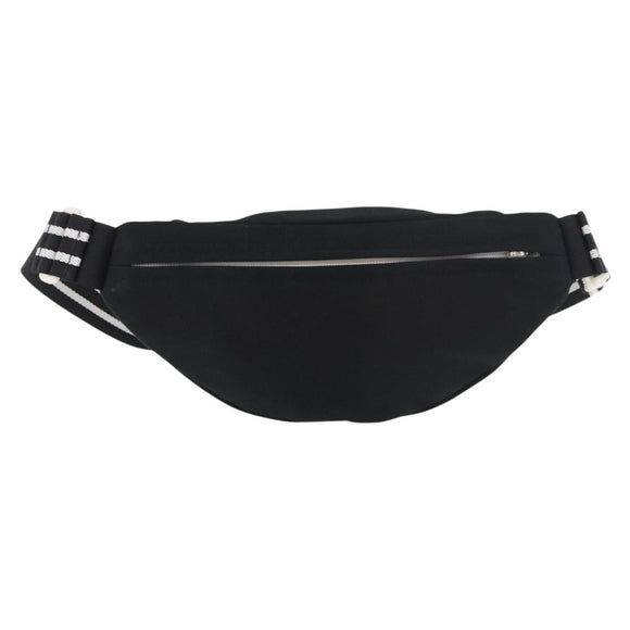 CHANEL Chanel Sports Waist bag Canvas Black White CC Auth BA13965