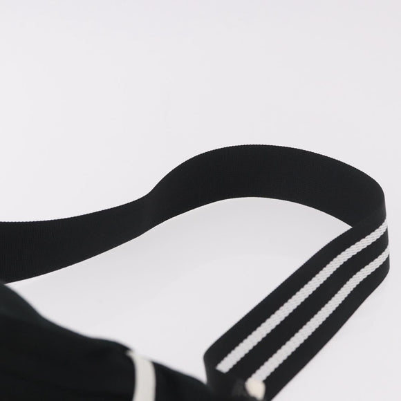CHANEL Chanel Sports Waist bag Canvas Black White CC Auth BA13965