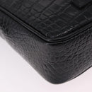 VERSACE Shoulder Bag Leather Black Silver Auth BA13966V-9