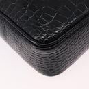 VERSACE Shoulder Bag Leather Black Silver Auth BA13966V-15