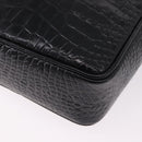 VERSACE Shoulder Bag Leather Black Silver Auth BA13966V-16