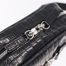 VERSACE Shoulder Bag Leather Black Silver Auth BA13966V-19