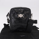 VERSACE Shoulder Bag Leather Black Silver Auth BA13966V-12