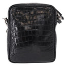VERSACE Shoulder Bag Leather Black Silver Auth BA13966V-2