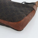 GUCCI GG Canvas Horsebit Shoulder Bag Dark Brown Black 101975 Auth BA13967A-9