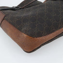 GUCCI GG Canvas Horsebit Shoulder Bag Dark Brown Black 101975 Auth BA13967A-14