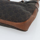 GUCCI GG Canvas Horsebit Shoulder Bag Dark Brown Black 101975 Auth BA13967A-15