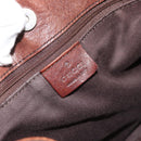 GUCCI GG Canvas Horsebit Shoulder Bag Dark Brown Black 101975 Auth BA13967A-17
