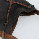 GUCCI GG Canvas Horsebit Shoulder Bag Dark Brown Black 101975 Auth BA13967A-6