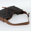 GUCCI GG Canvas Horsebit Shoulder Bag Dark Brown Black 101975 Auth BA13967A-7