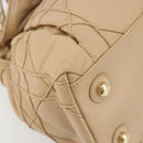 Christian Dior Chain Drawstring Bag Leather Beige Gold Auth BA13968A-14