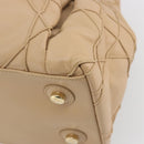 Christian Dior Chain Drawstring Bag Leather Beige Gold Auth BA13968A-15