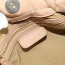 Christian Dior Chain Drawstring Bag Leather Beige Gold Auth BA13968A-17