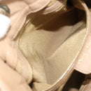 Christian Dior Chain Drawstring Bag Leather Beige Gold Auth BA13968A-21